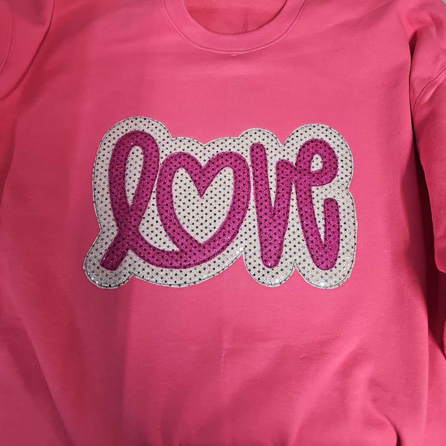 Valentine sweatshirt, sparkly shirt, Love shirt, be mine shirt