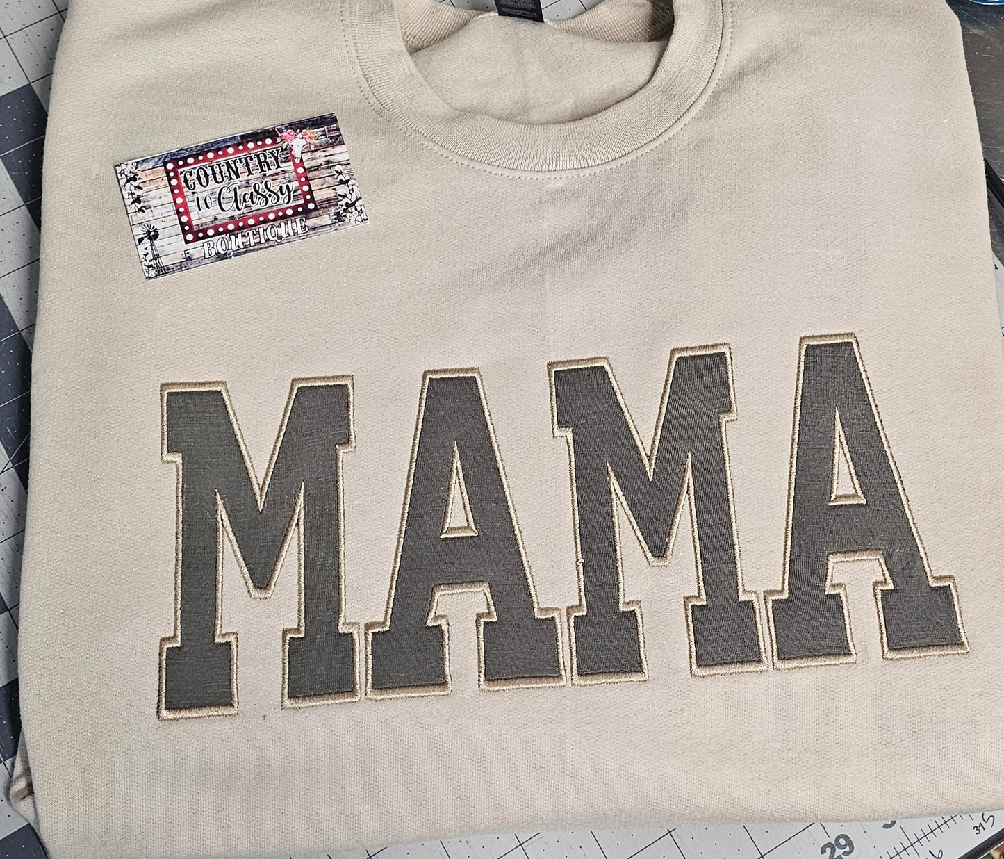 Mama tall applique, Mama sweatshirt