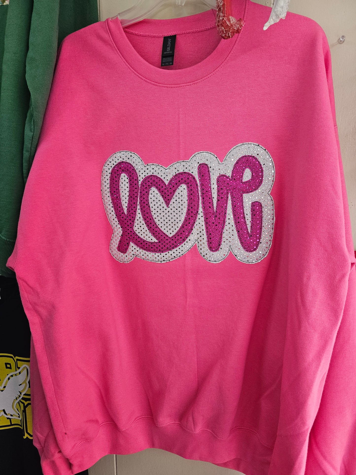 Valentine LOVE sweatshirt, sparkly shirt, Love shirt