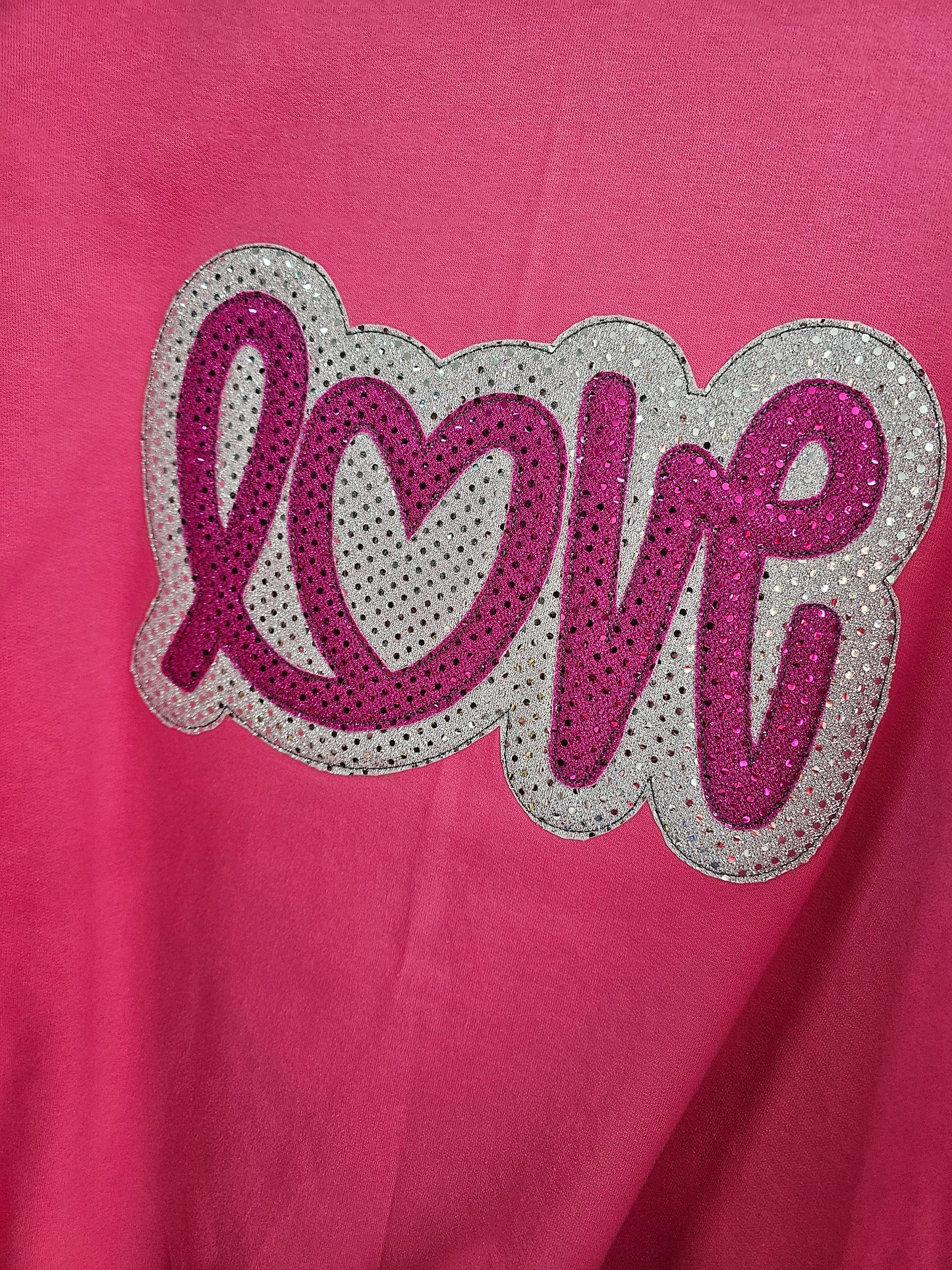 Valentine LOVE sweatshirt, sparkly shirt, Love shirt