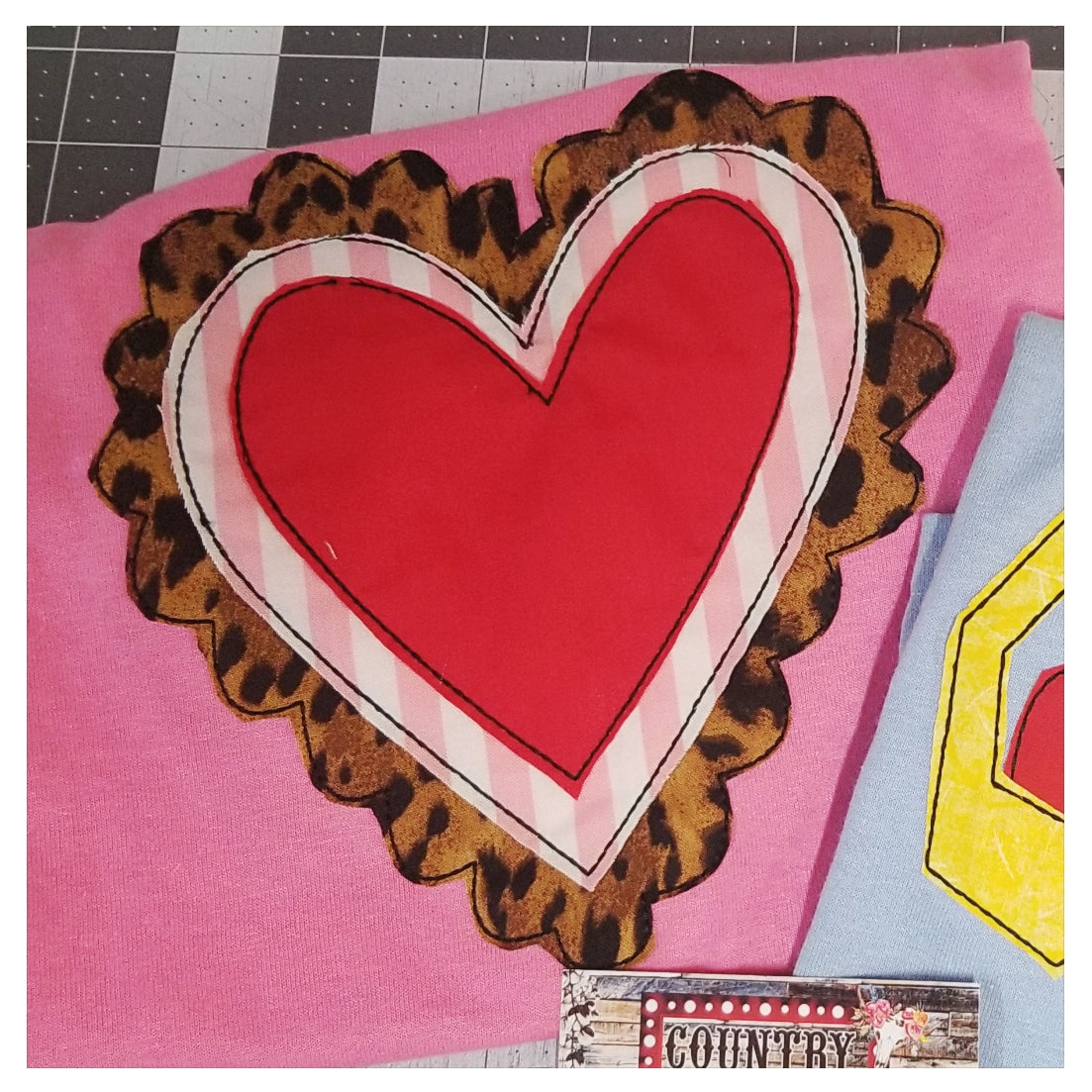 Kids Valentine Applique shirts