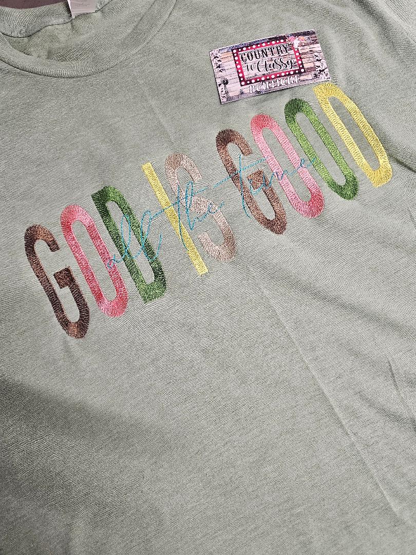 God is good Embroidery shirt