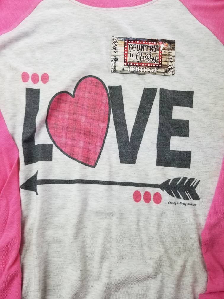 Valentine's shirt, Raglan, Love with arrow