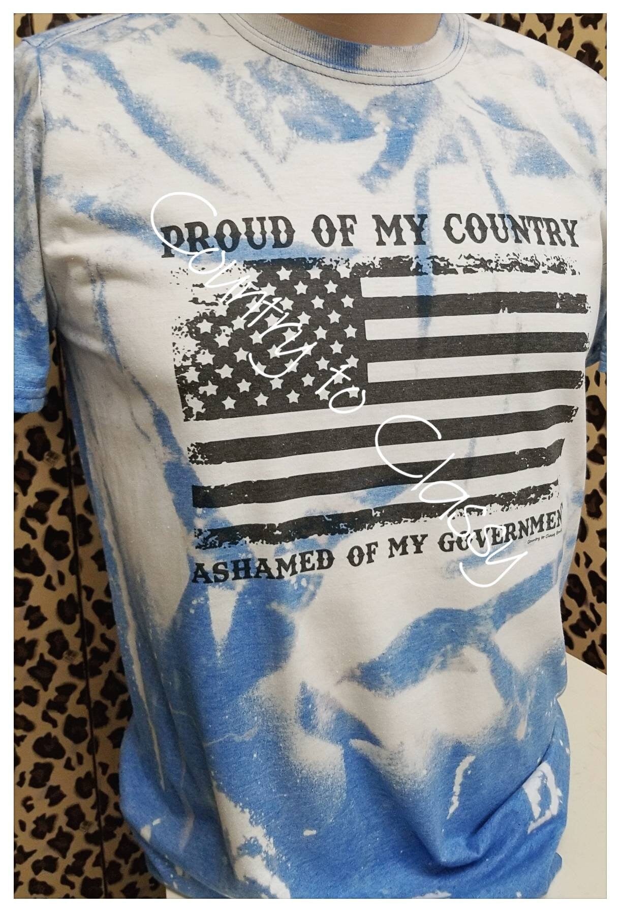 Proud of my country shirt, Mom shirt, Bleached Tshirt