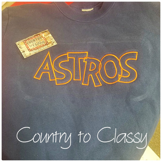 Astros embroidery,  Astros sweatshirt, embroidery sweatshirt, womens sweatshirt